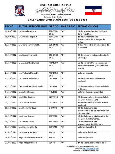 calendario cívico 2023 méxico